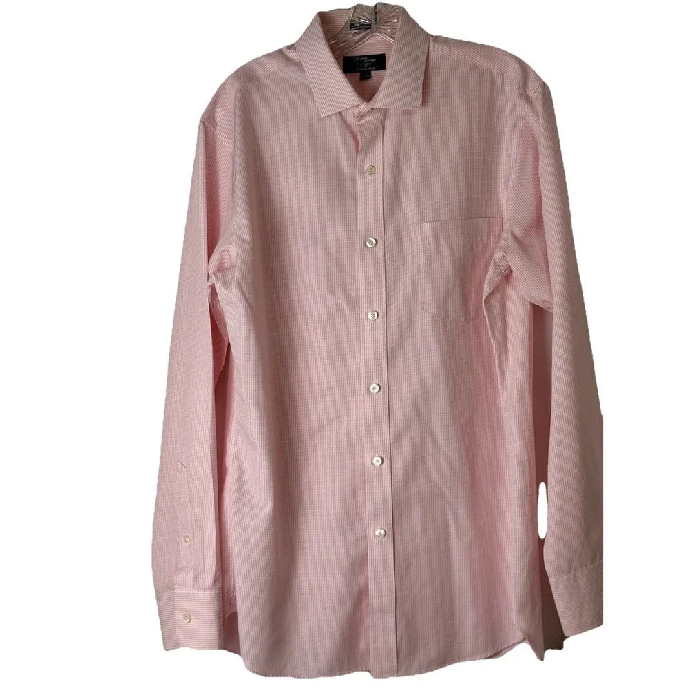 J CREW Shirt Men M 15-15‎ 1/2 Thompson Shirtings Button Up 80's 2 Ply Pink Check